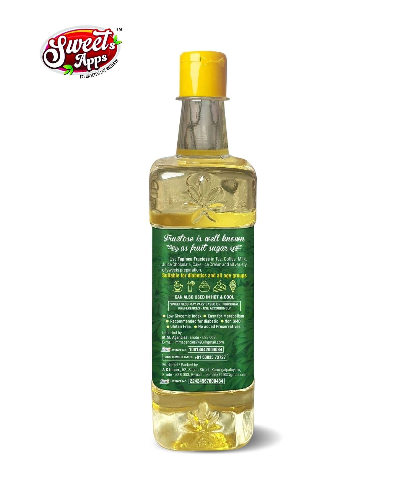 Tapioca Fructose Syrup - Natural Sweetener - 1kg | Sugar-Free | Gluten-Free | Diabetic Friendly