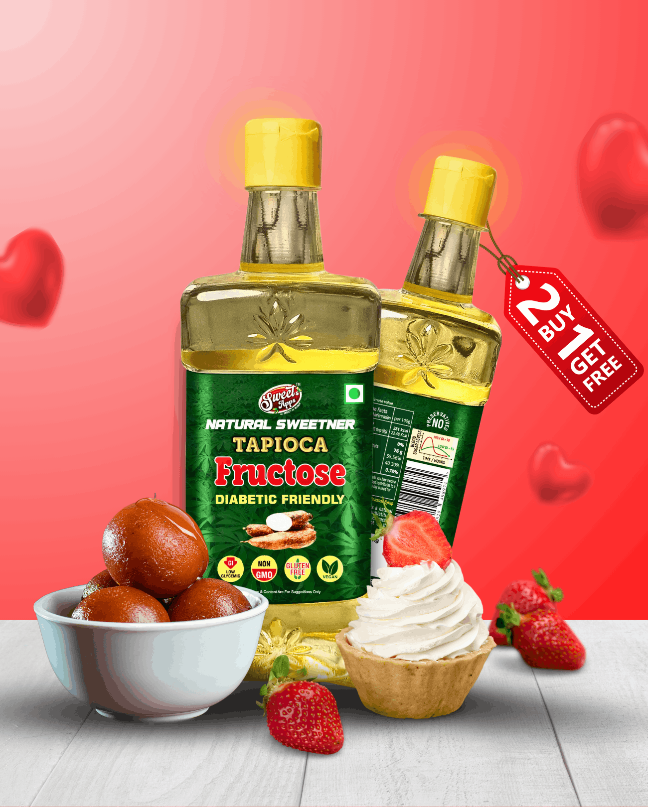 Tapioca Fructose Syrup – Natural Sweetener – 2kg | Sugar-Free | Gluten-Free | Diabetic Friendly